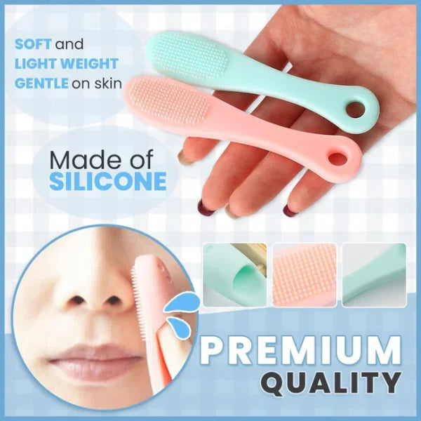 Silicone Facial Finger Nose Brush Face Cleaner Blackhead Remover – Silicone Face Cleaner Blackhead Remover Brush Cleanser Nose Pore Brush Finger Scruber Tool Facial Skin Cleaner Massage Brush ( Random Color )