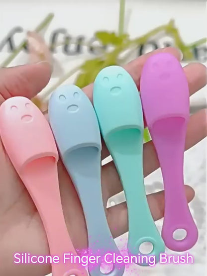 Silicone Facial Finger Nose Brush Face Cleaner Blackhead Remover – Silicone Face Cleaner Blackhead Remover Brush Cleanser Nose Pore Brush Finger Scruber Tool Facial Skin Cleaner Massage Brush ( Random Color )