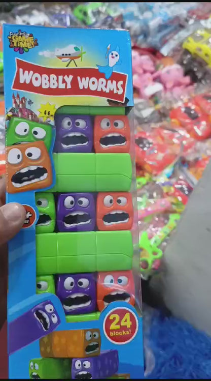 Wobbly Worms Tower Balancing Game | Tower Tumbling Stacking Board Games Building Blocks